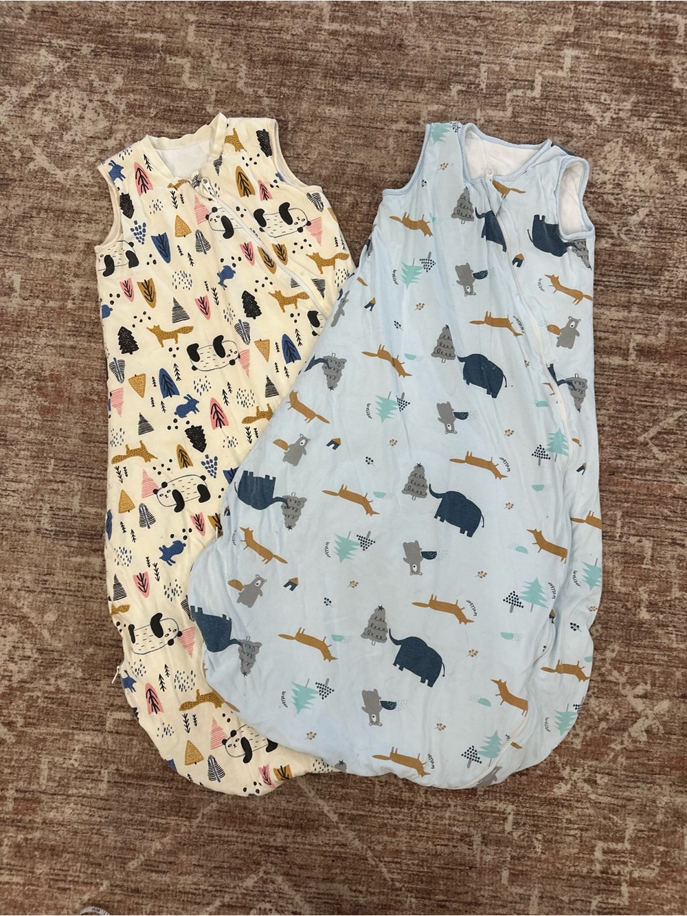 Lot Of 2 DuoMiaoMiao Baby Sleeveless Sleep Sack 1.5 TOG 18-36 Month Woodland Cot